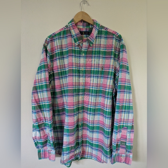 Ralph Lauren Multicolor Plaid Men's Oxford Button Down Shirt XXL - Picture 1 of 5